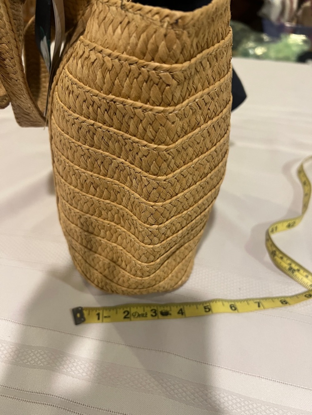 Draper James everyday Straw Tote Bag with Floral Scarf NEW - Picture 7 of 12